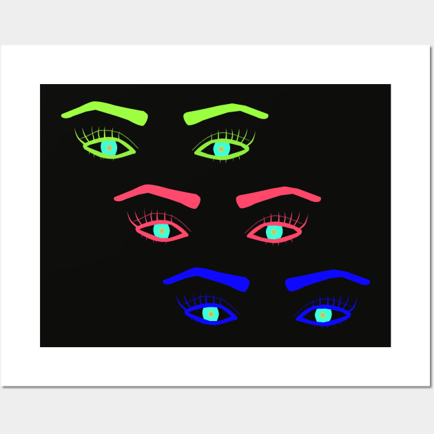 Neon Magical eyes Wall Art by Ramilia